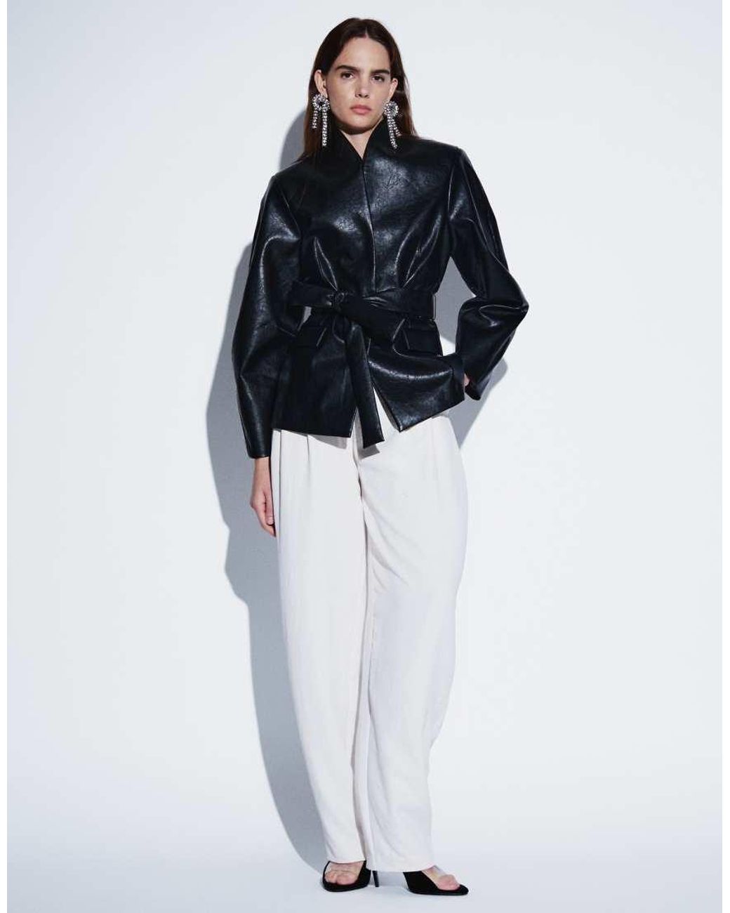 ASOS Natural Tailored Tuexedo Trouser With Wrap Waist