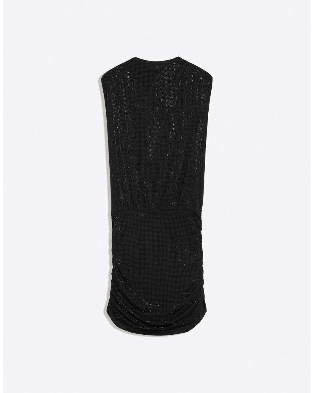 Bershka Blue Fitted Mini Dress With Gathered Detail And Rhinestones