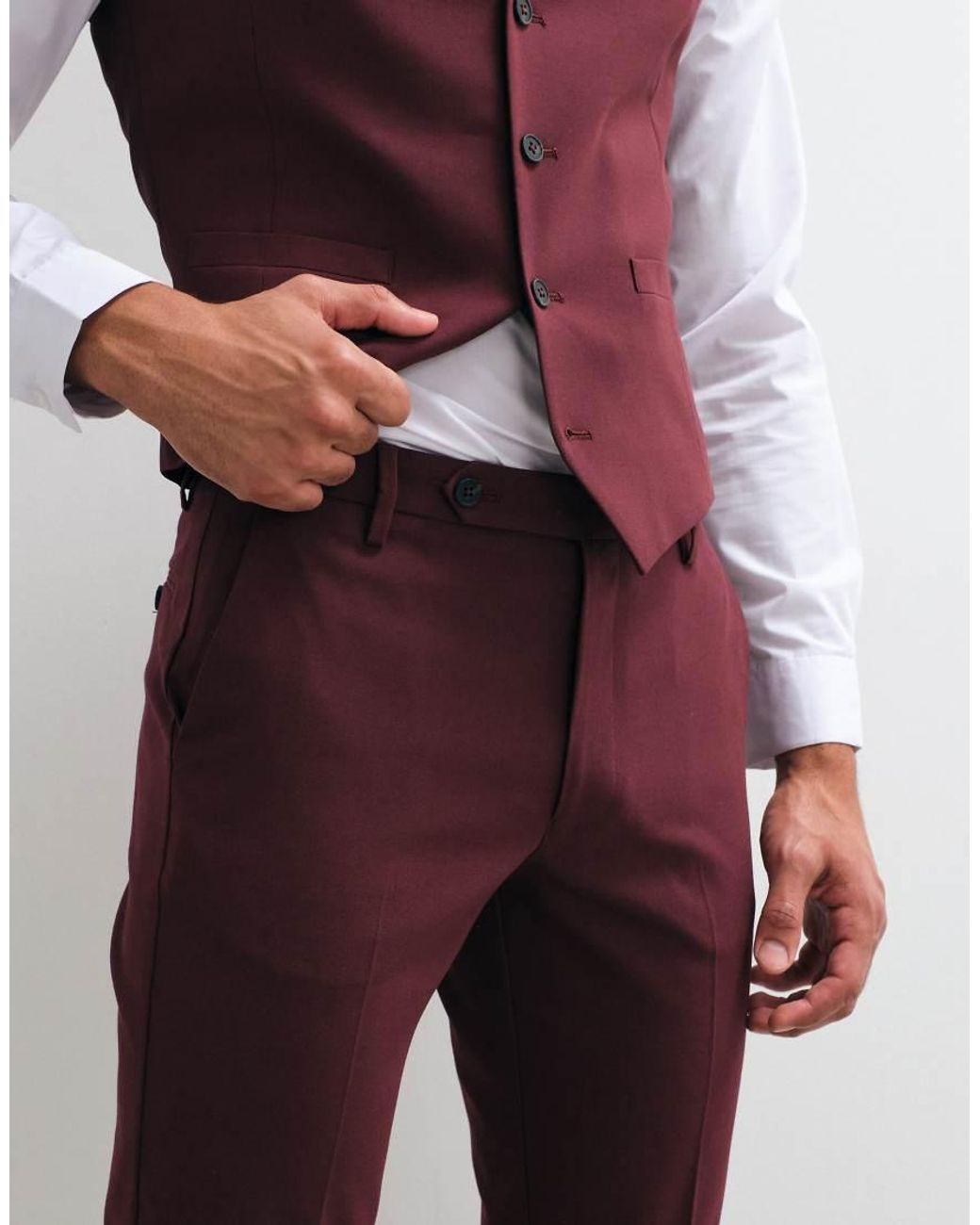 ASOS Red Skinny Suit Trousers for men