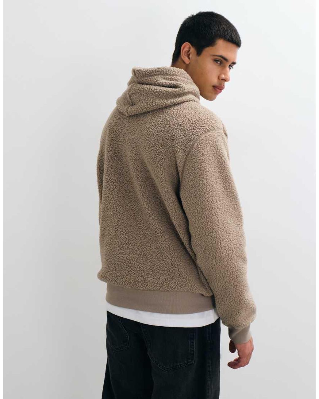 Gap Natural Chest Logo Teddy Borg Hoodie for men