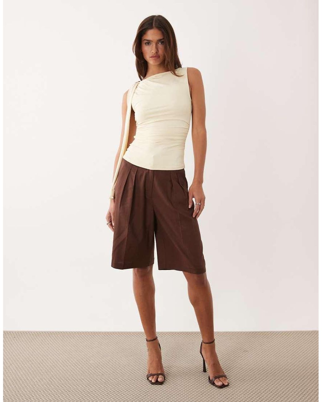 ASOS Natural Scarf Top With Hardware Trim