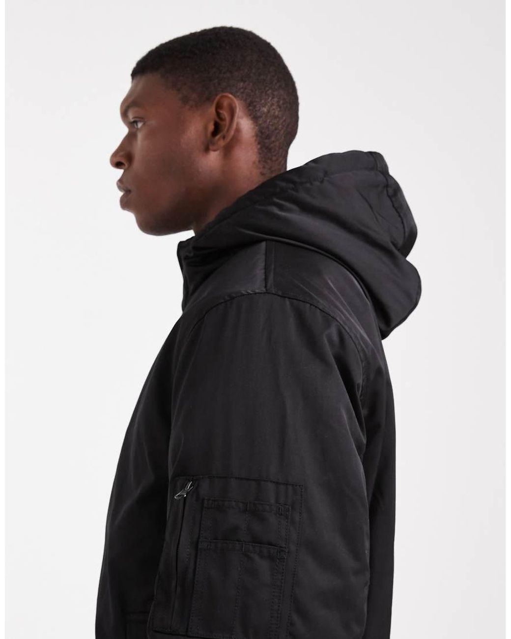 ASOS Black Mid Length Parka for men