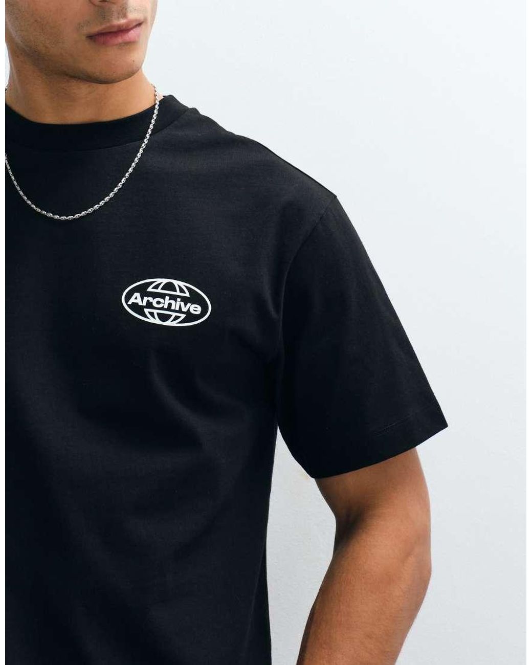 ASOS Blue Relaxed T-shirt With Studios Bubble Text Graphic for men