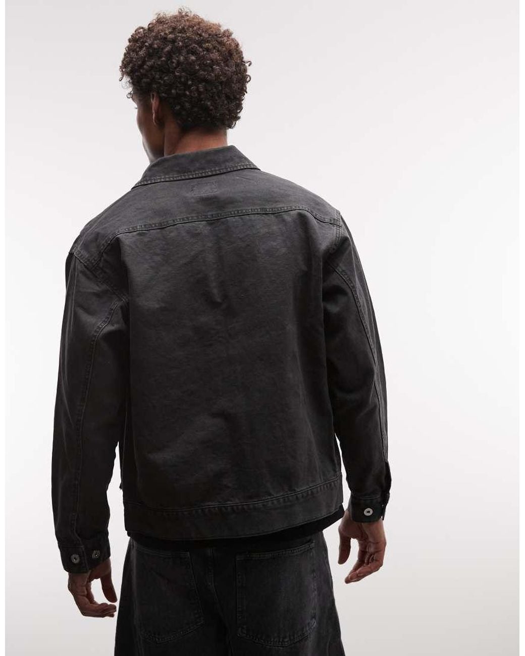 Huf Black Pacific Workwear Style Zip Through Jacket for men