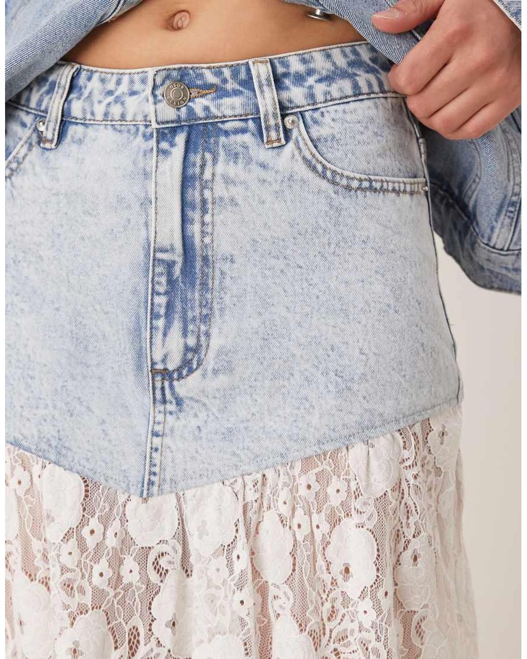 ASOS Blue Denim Maxi Skirt
