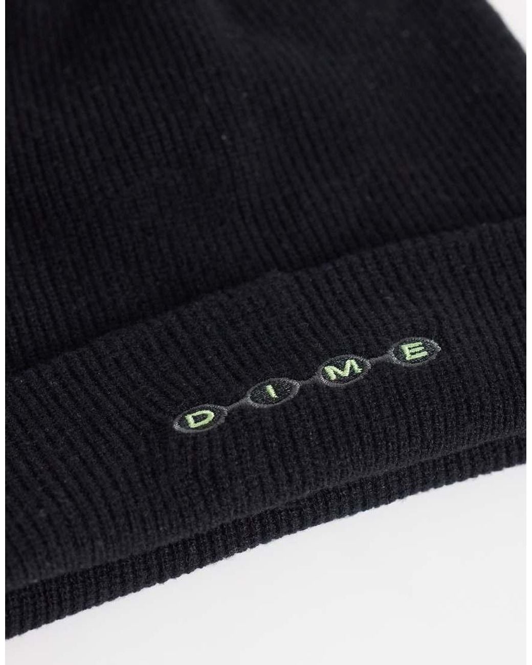 Dime Blue Space Logo Ribbed Knit Beanie for men