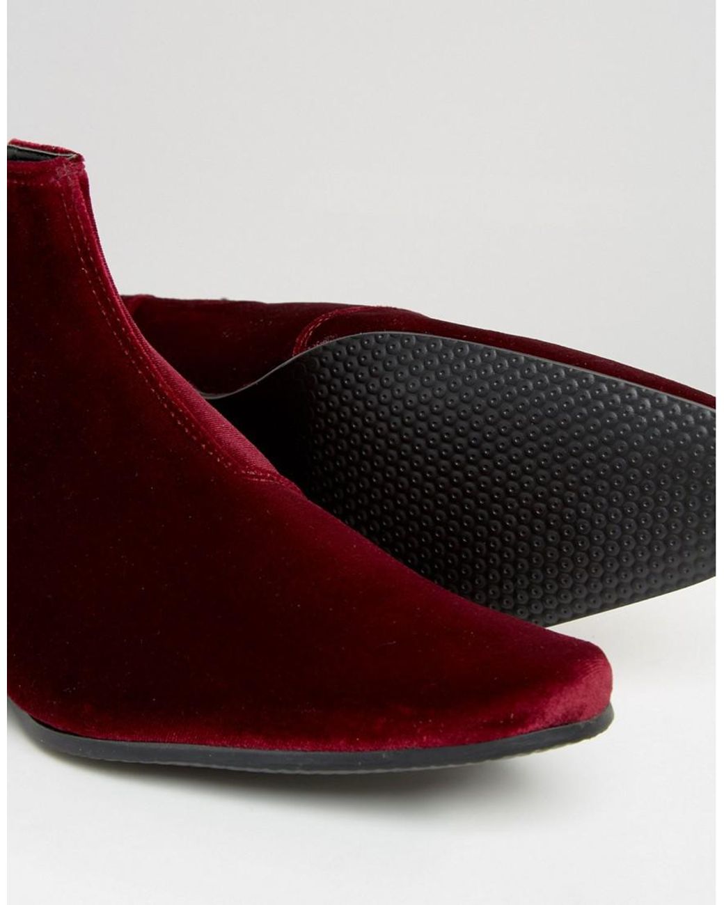Red velvet chelsea boots sale
