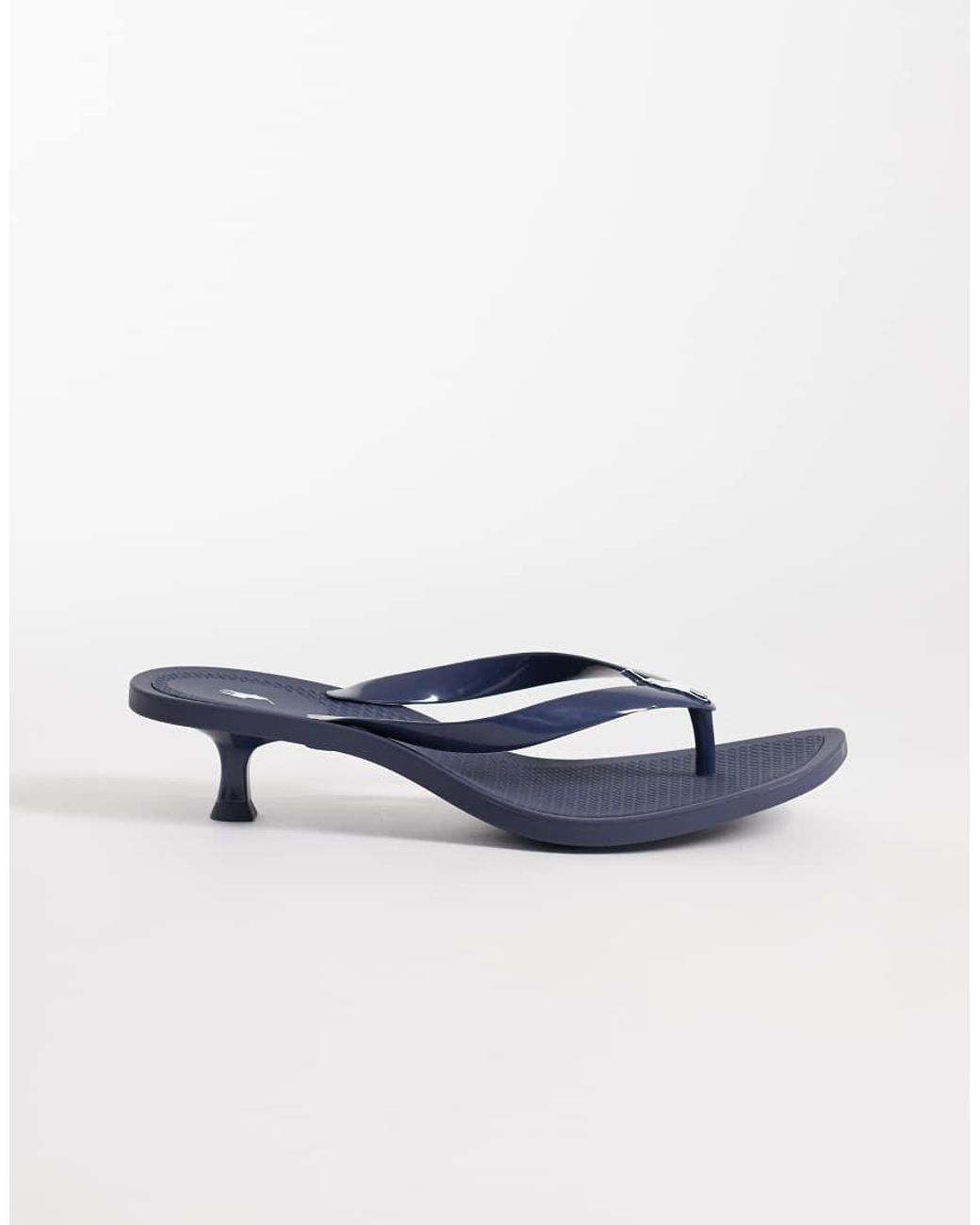 Polo Ralph Lauren Blue Polo Play Kitten Heel Thong Sandals
