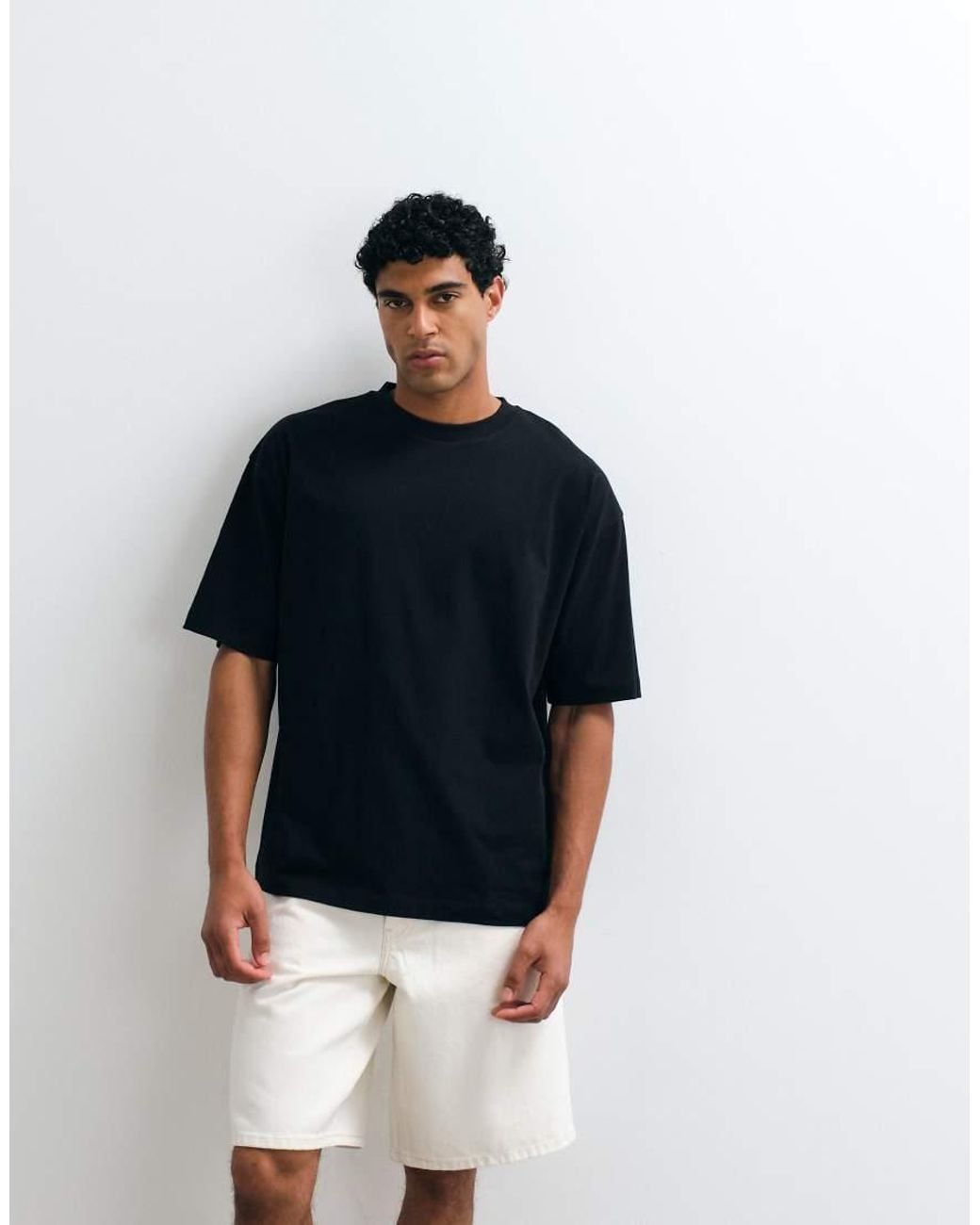 ASOS Black Oversized T-Shirt With Text Back Print for men