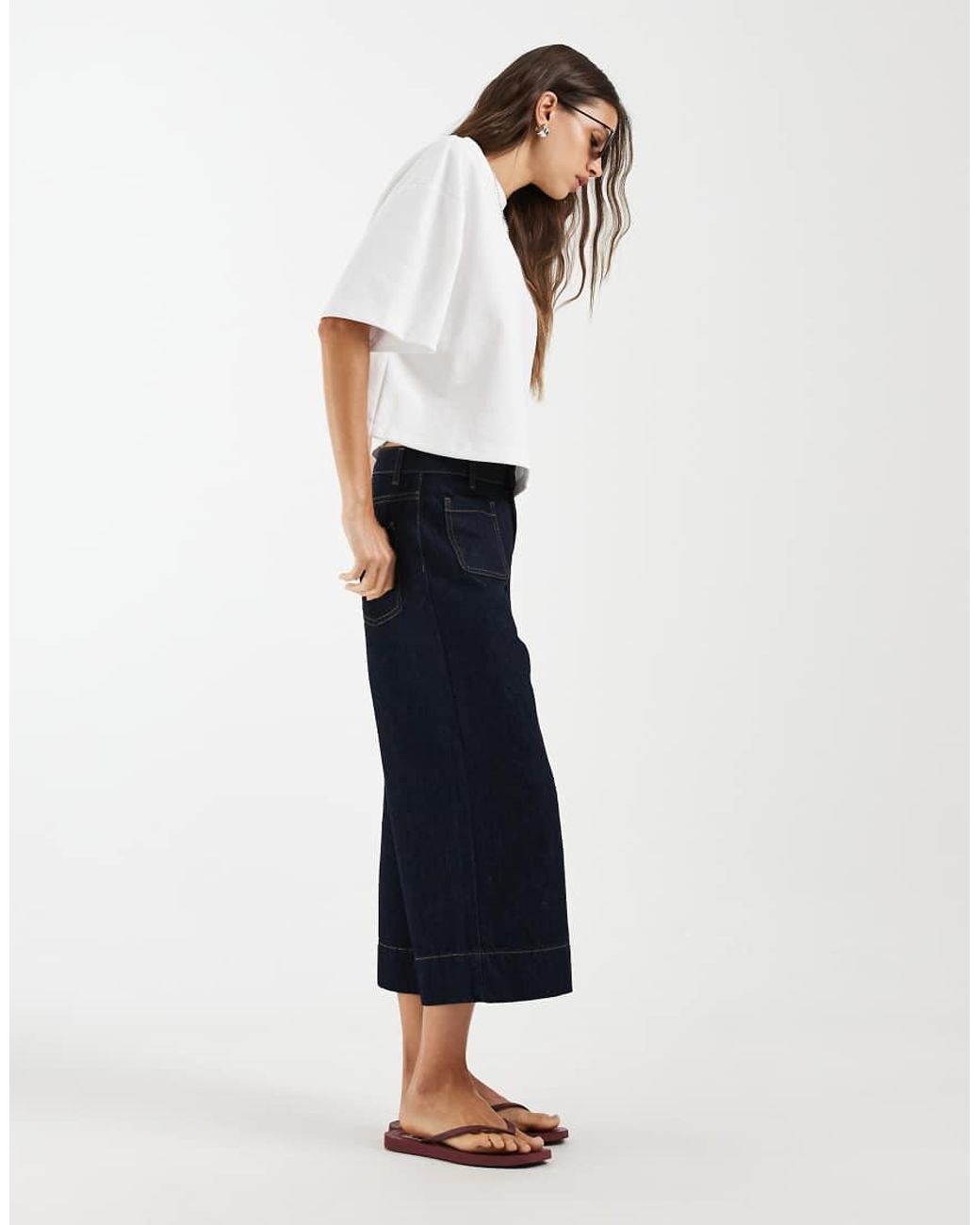 ASOS White Breathemaxtm Interlock Boxy Crop Short Sleeve T-shirt