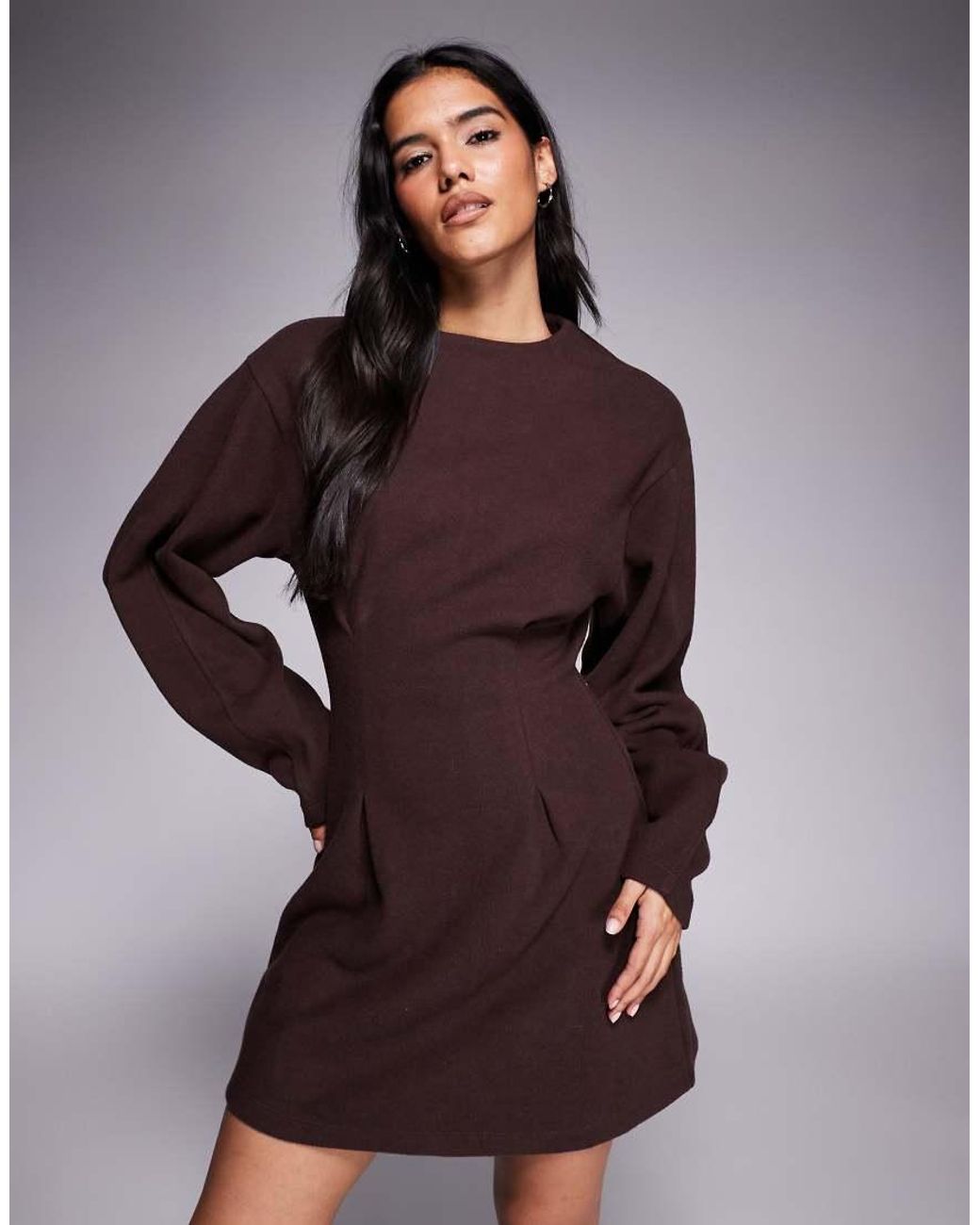 ASOS Purple Supersoft Cinched Waist Mini Dress
