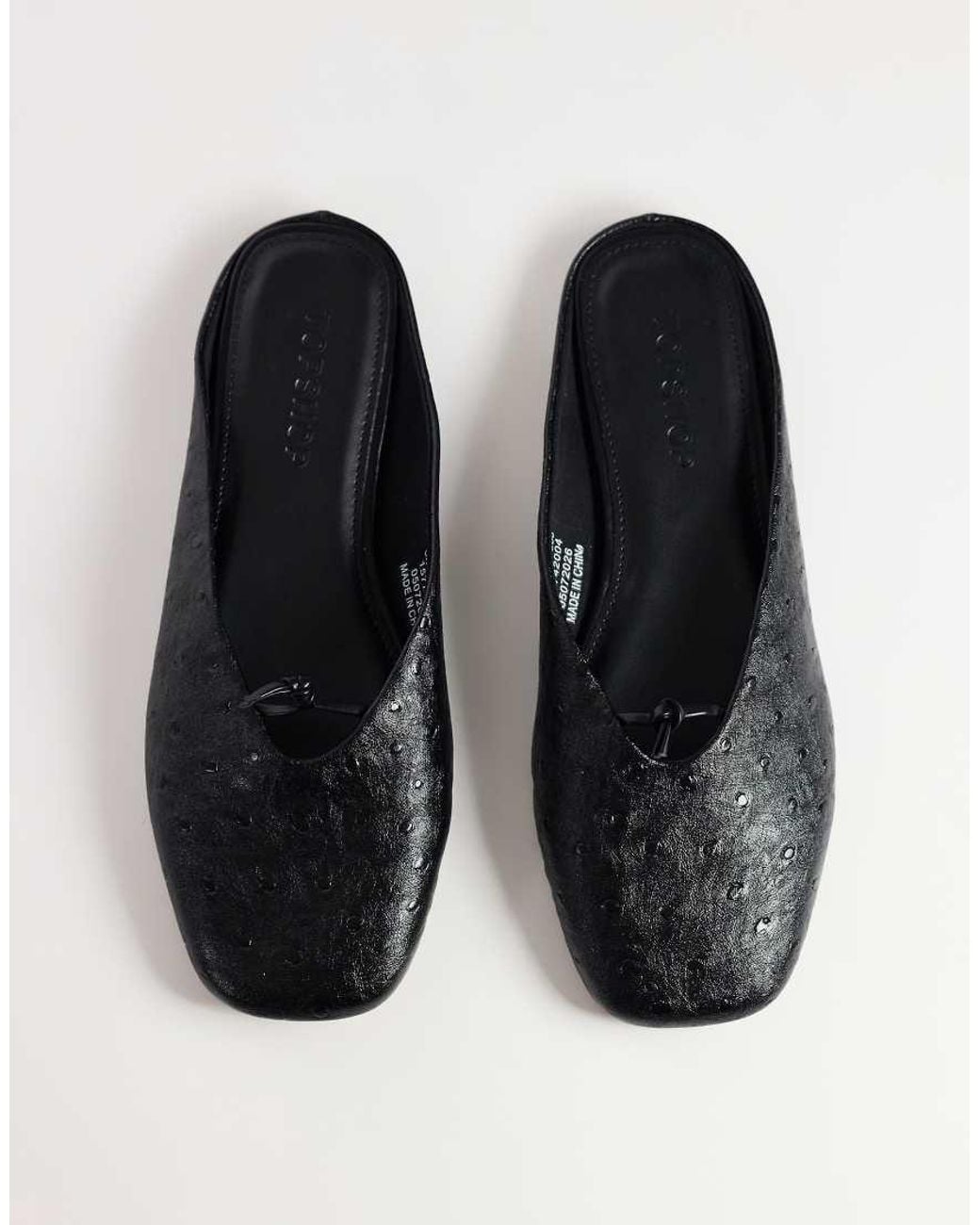 TOPSHOP Black Blythe Knotted Flat Mules