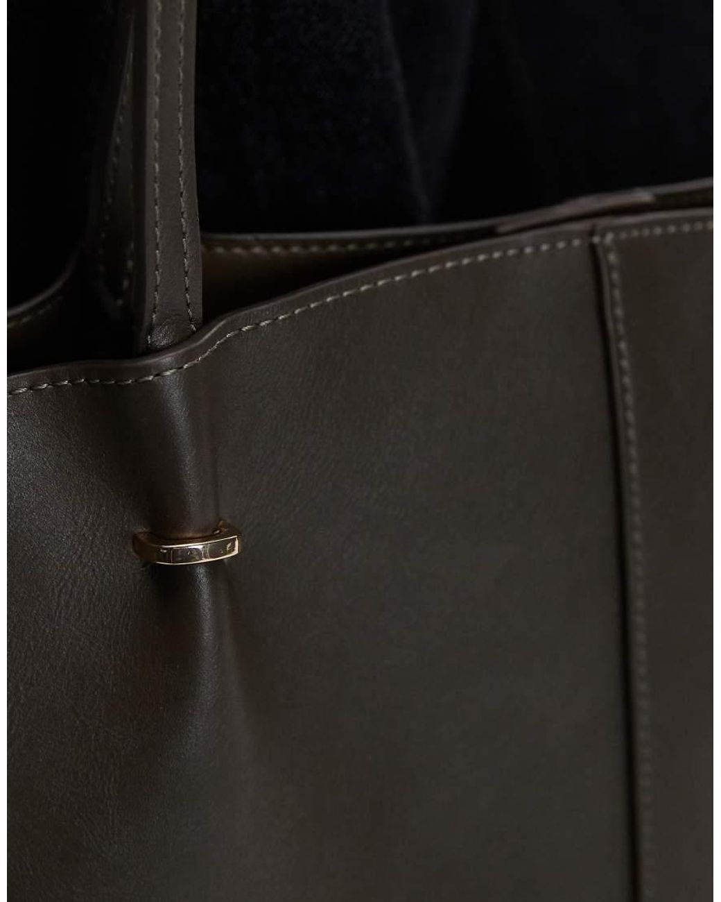 Mango Brown Tote Bag With Accents