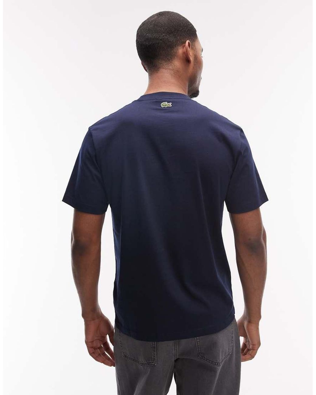 Lacoste Blue Embossed Logo Relaxed Fit T-shirt for men