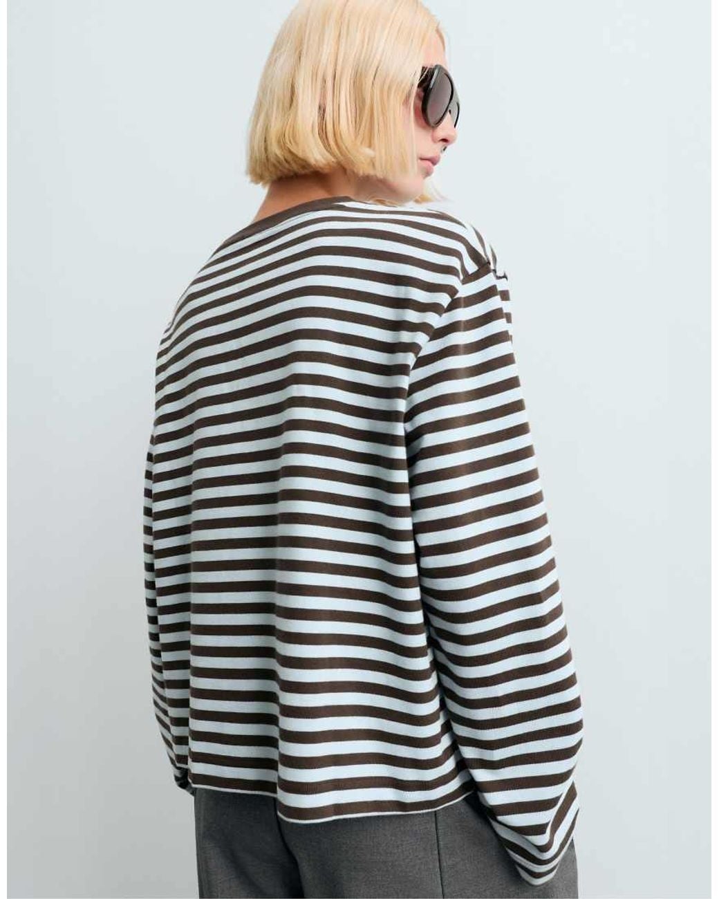 Oysho Gray 100% Cotton Long Sleeve T-Shirt