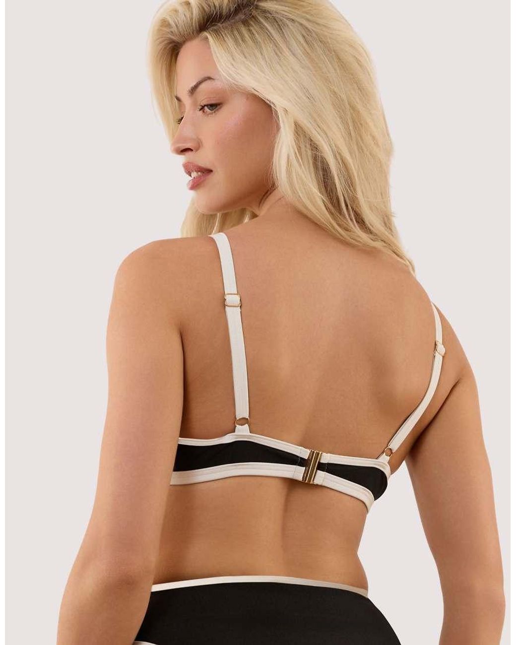 Wolf & Whistle Black Ally & Ivory Underwired Bikini Top