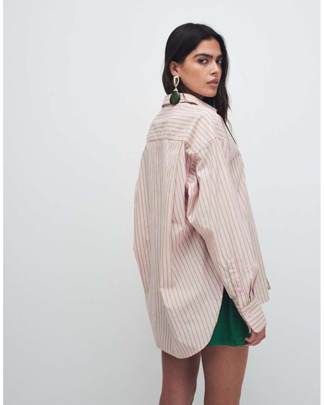 JJXX Green Jamie Oversized Poplin Shirt