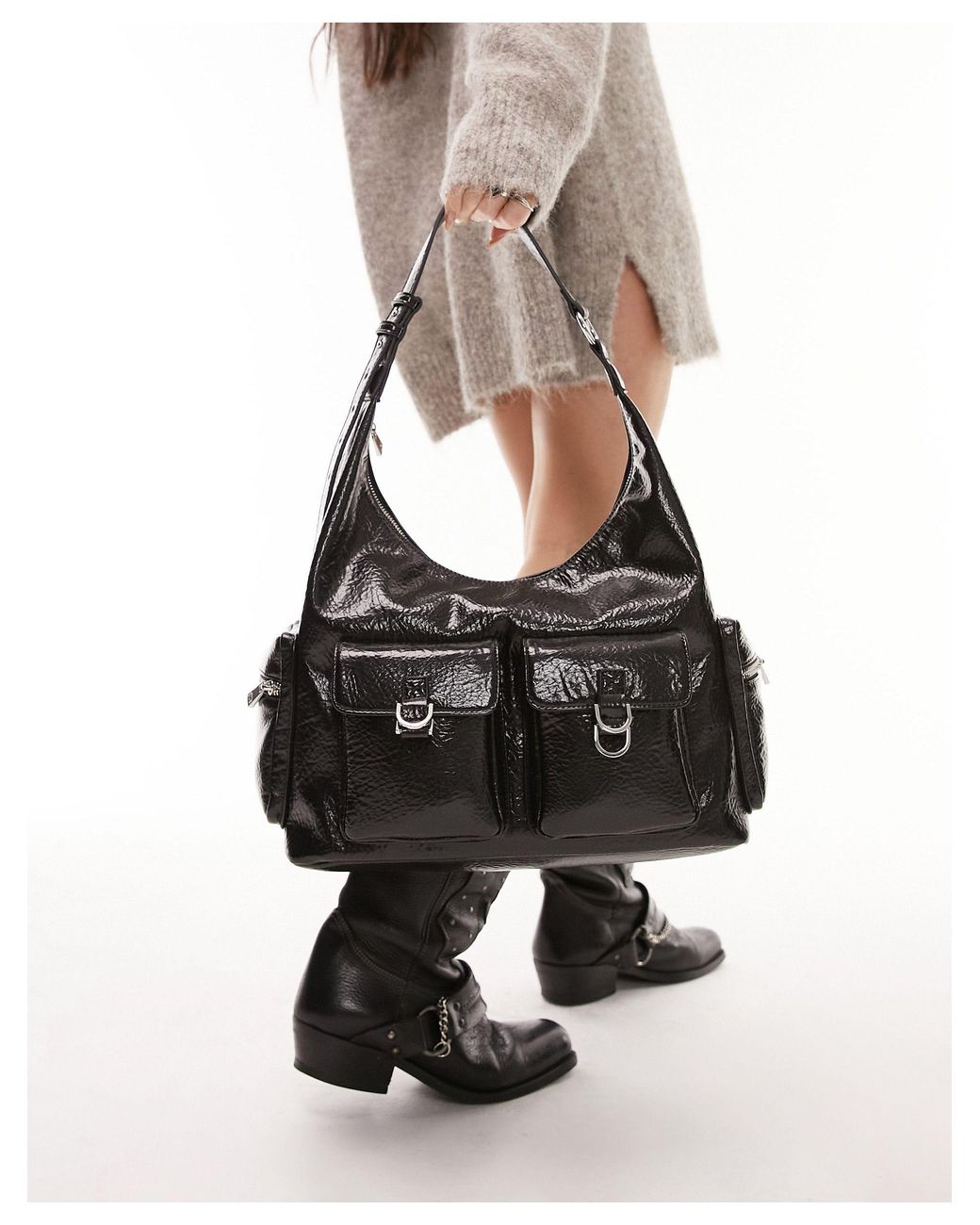 Topshop black tote bag hotsell