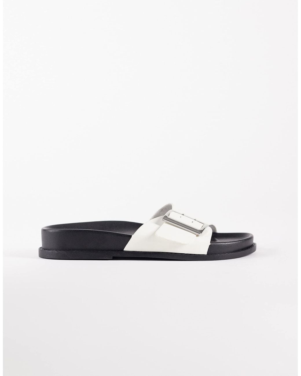 ASOS White Farley Wide Strap Flat Sandals
