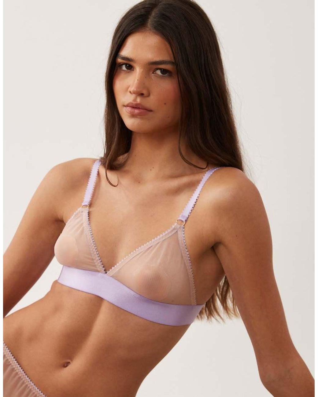 Dora Larsen Brown Ophelia Tulle Triangle Bralette