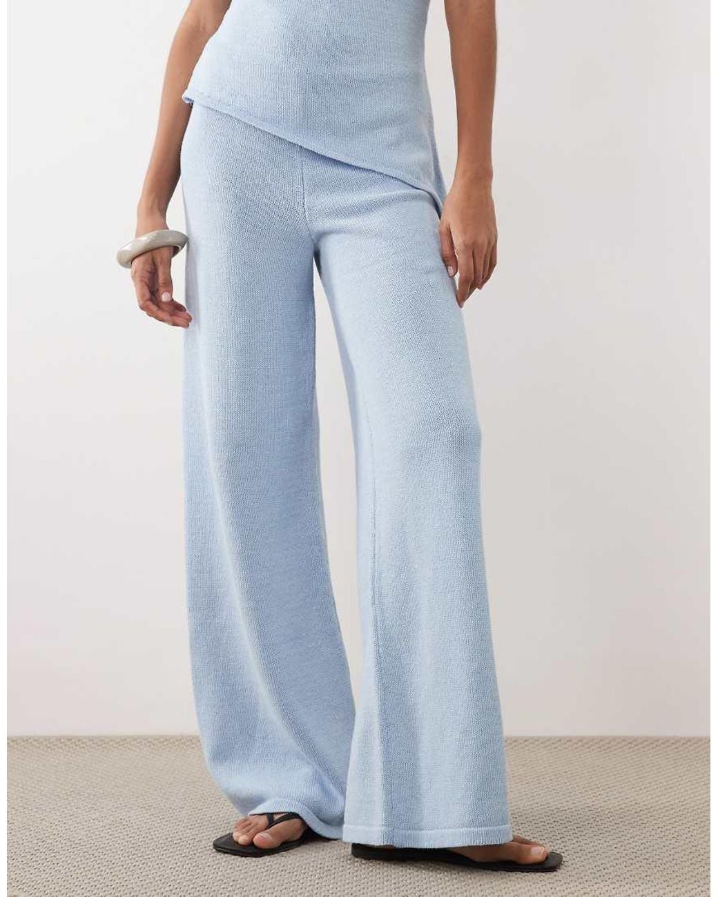 ASOS Blue Knitted Wide Leg Pants
