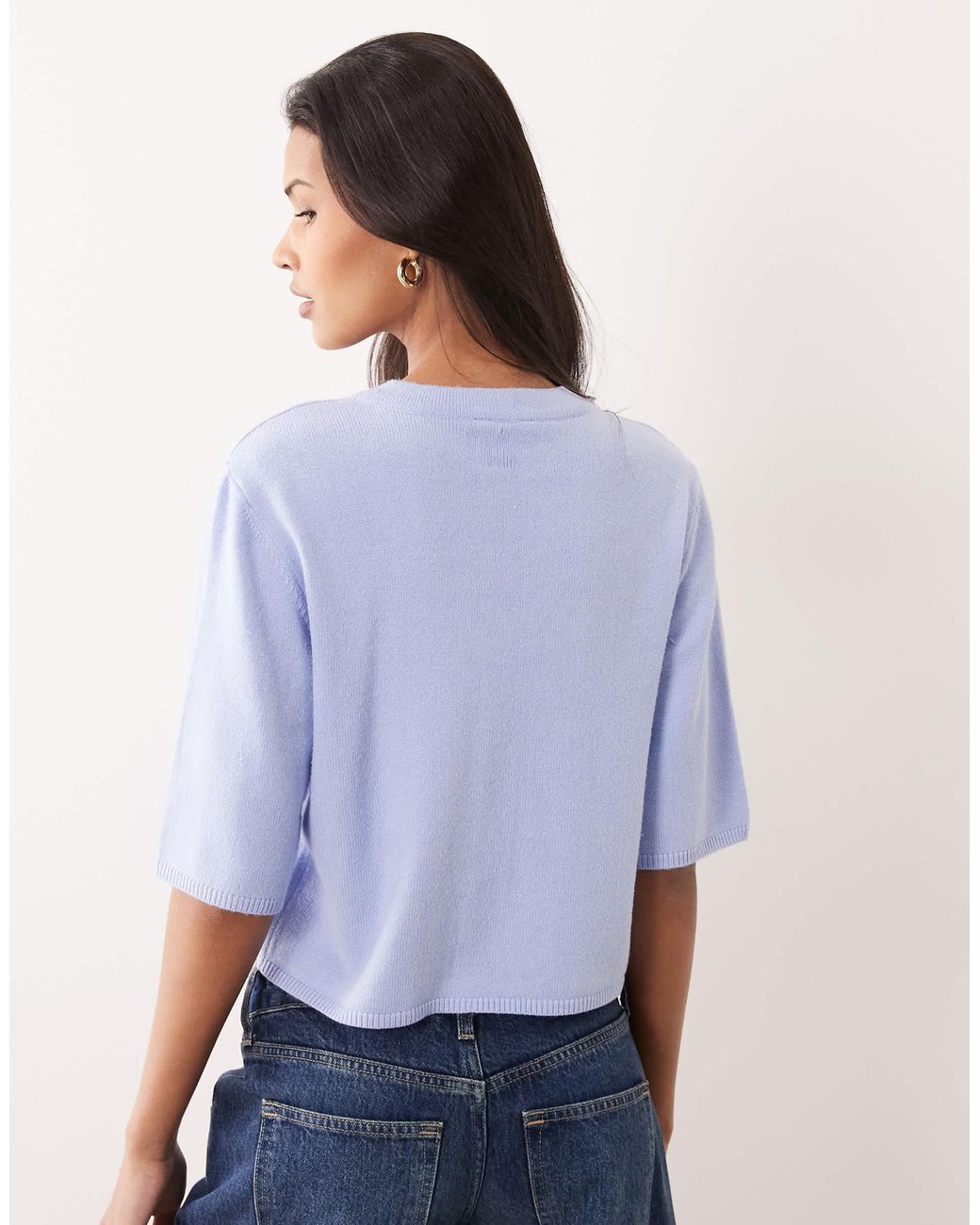 Object Purple – kurzärmlige strickjacke