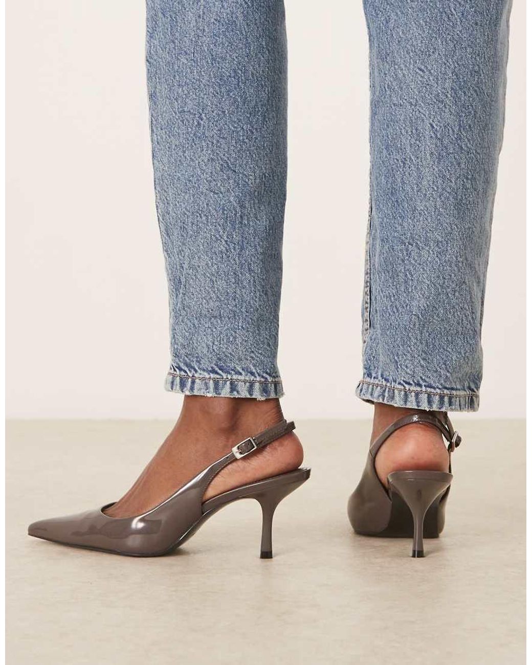 Mango Blue Classic Sling Back Pointed Heel