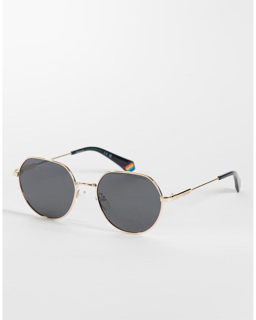 Polaroid Sunglasses Metallic Polaroid Round Sunglasses With Polarized Lenses
