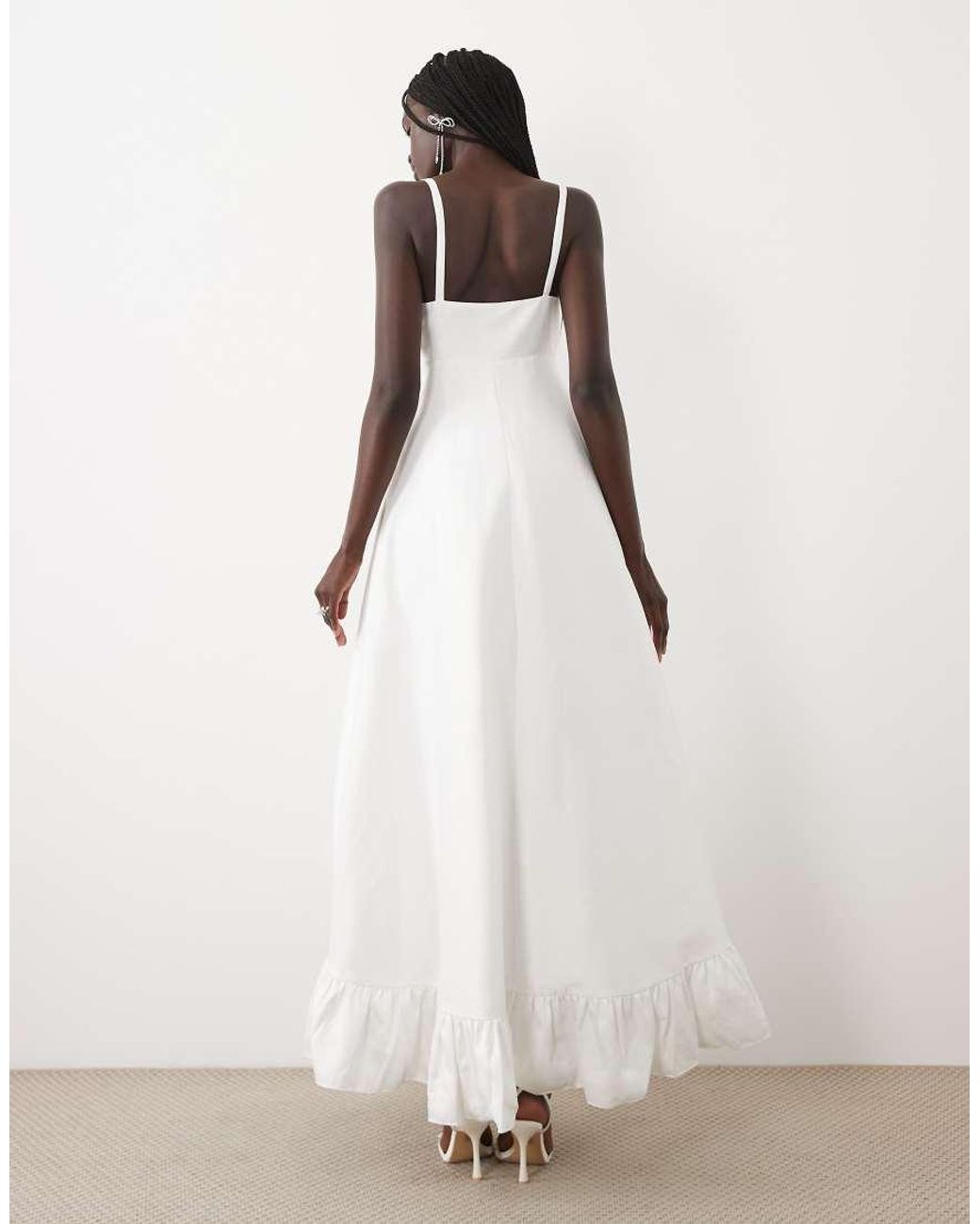 True Decadence Natural Frill Bottom Maxi Dress