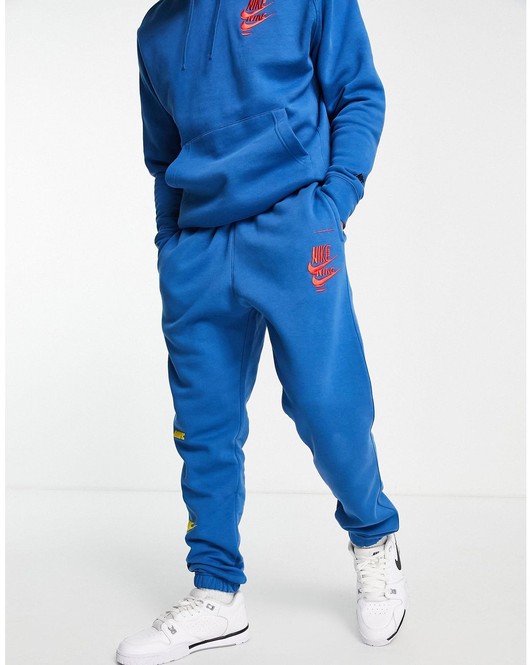 Nike Sport Essentials Multi Futura Logo Fleece joggers in Blue for Men Lyst Australia