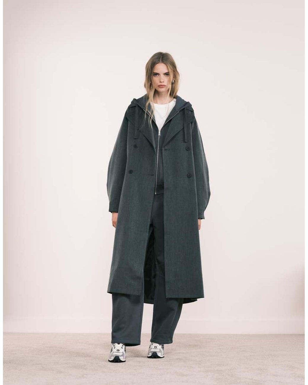 ASOS Blue Soft Tailored Trench