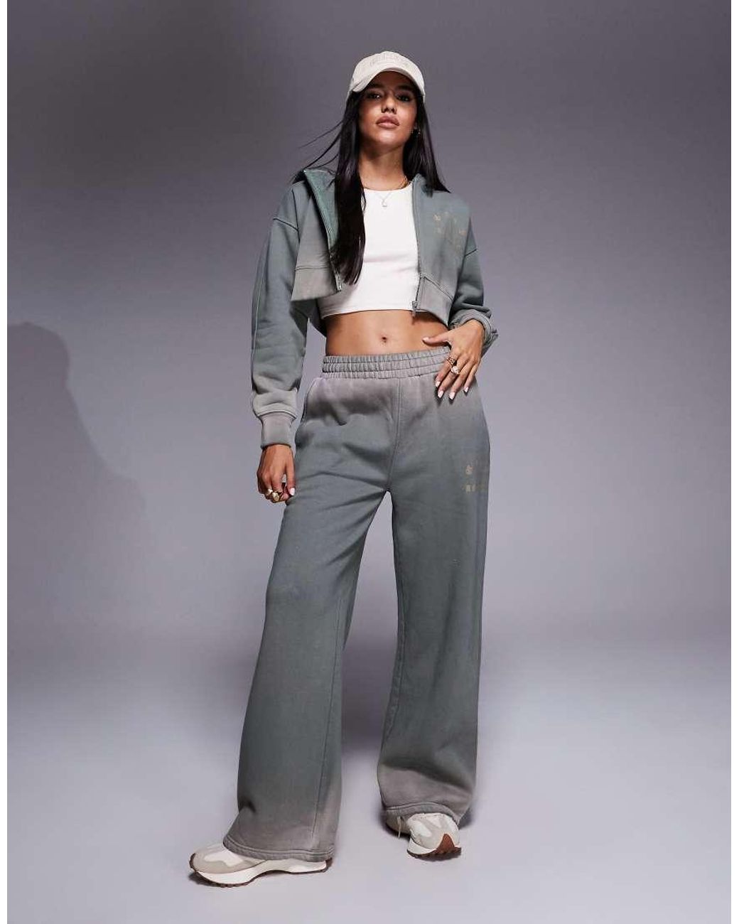 Good For Nothing Gray Spray Effect Relaxed Wide Leg Jogger