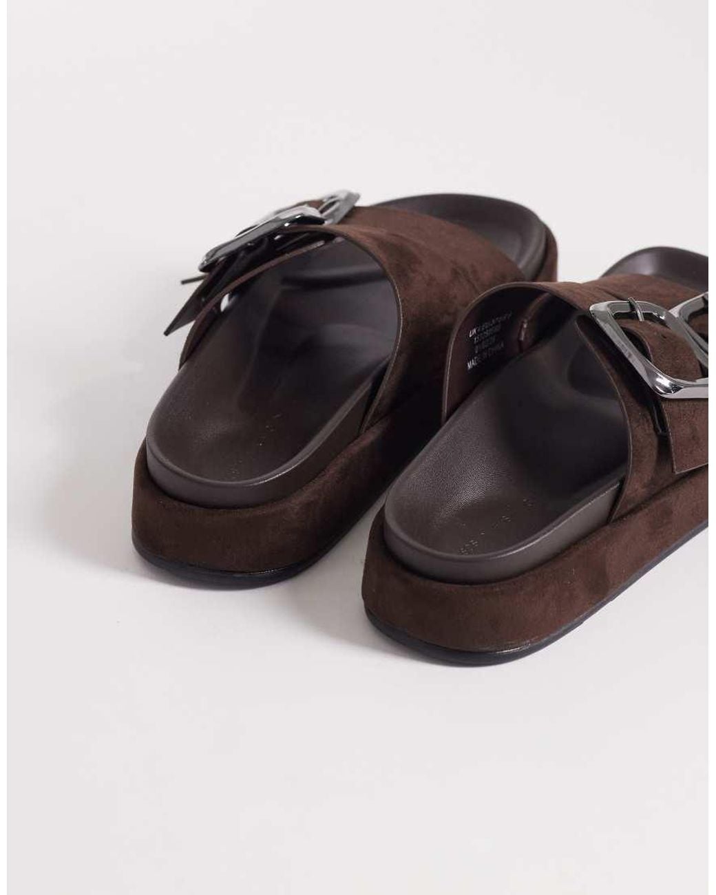 ASOS Black Floyd Oversized Buckle Footbed Sandal