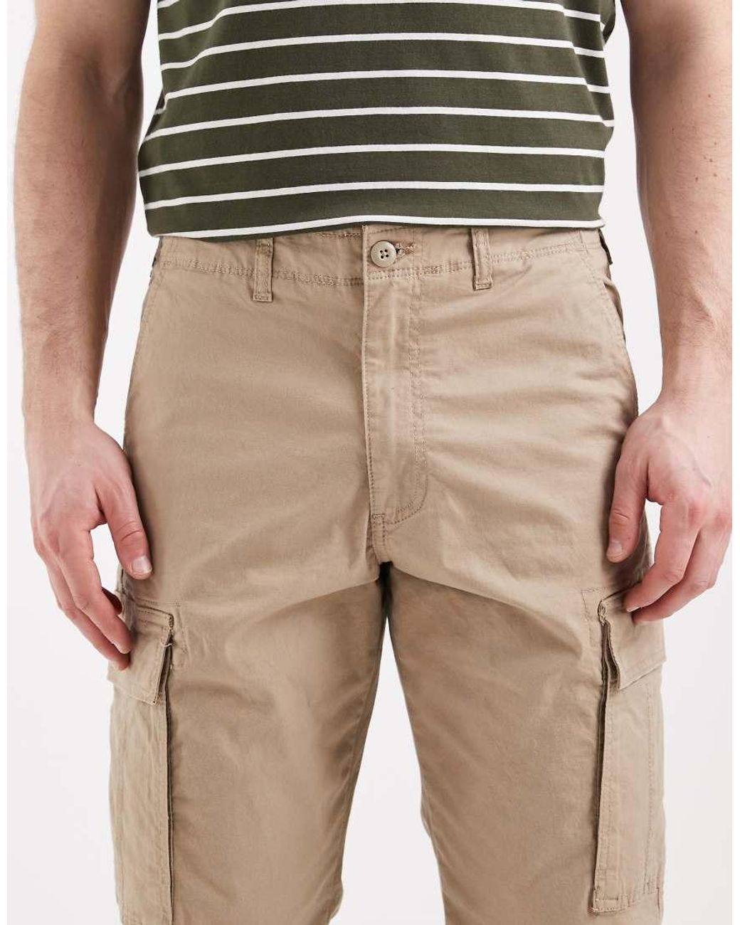 Jack & Jones Natural Straight Cargo Trousers for men
