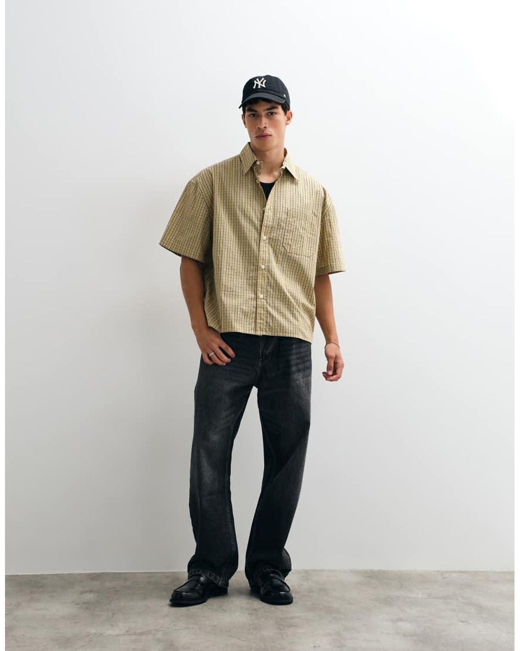 Jack & Jones Natural Short Sleeve Boxy Shirt for men