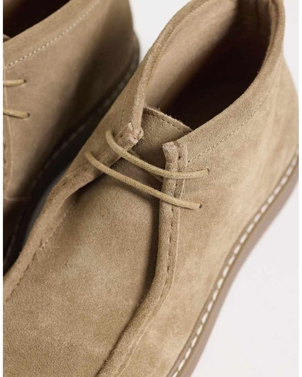 ASOS Natural Lace Up Apron Boots With Gum Sole for men
