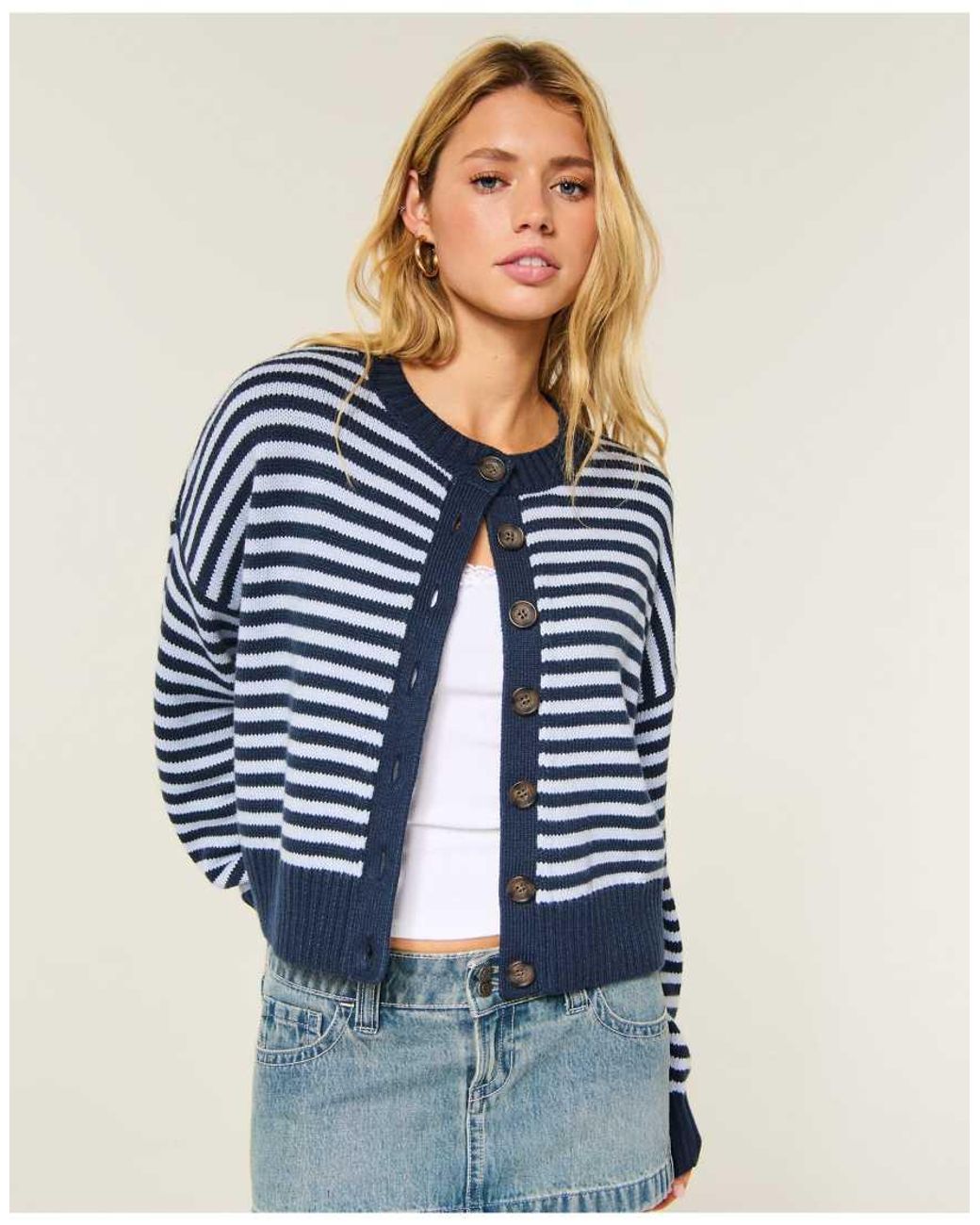 Hollister Blue Easy Crew Cardigan