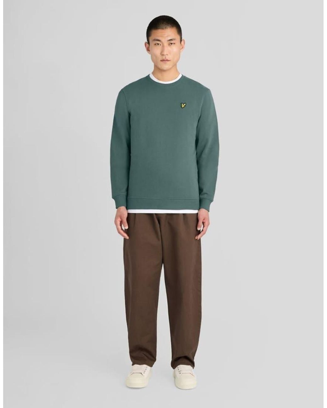 Lyle & Scott Green Mid Layers Crew Neck Sweatshirt for men