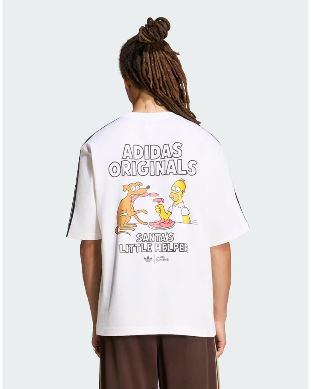 Adidas Originals White Adidas Disney Little Santas Helper Graphic Oversized T-shirt for men