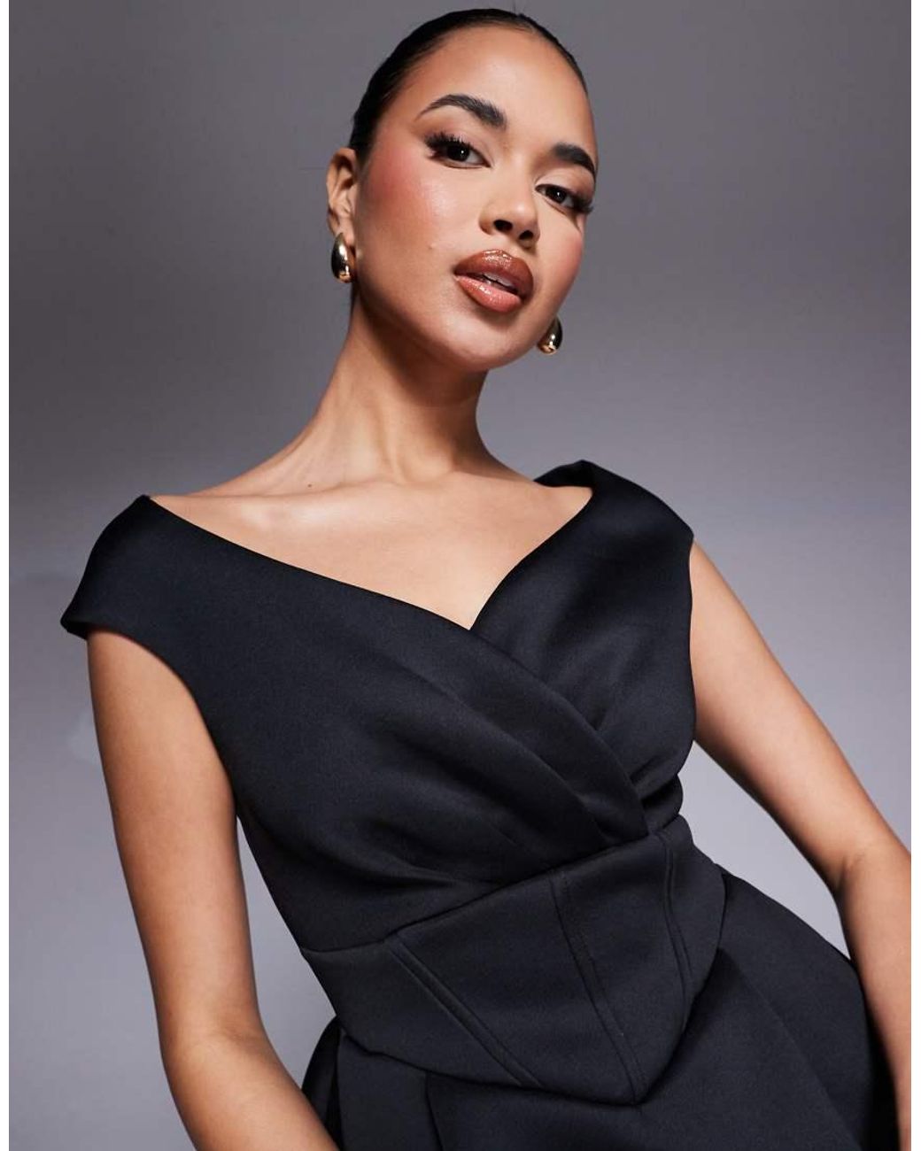 Goddiva Blue Corset Fit & Flare Mini Dress