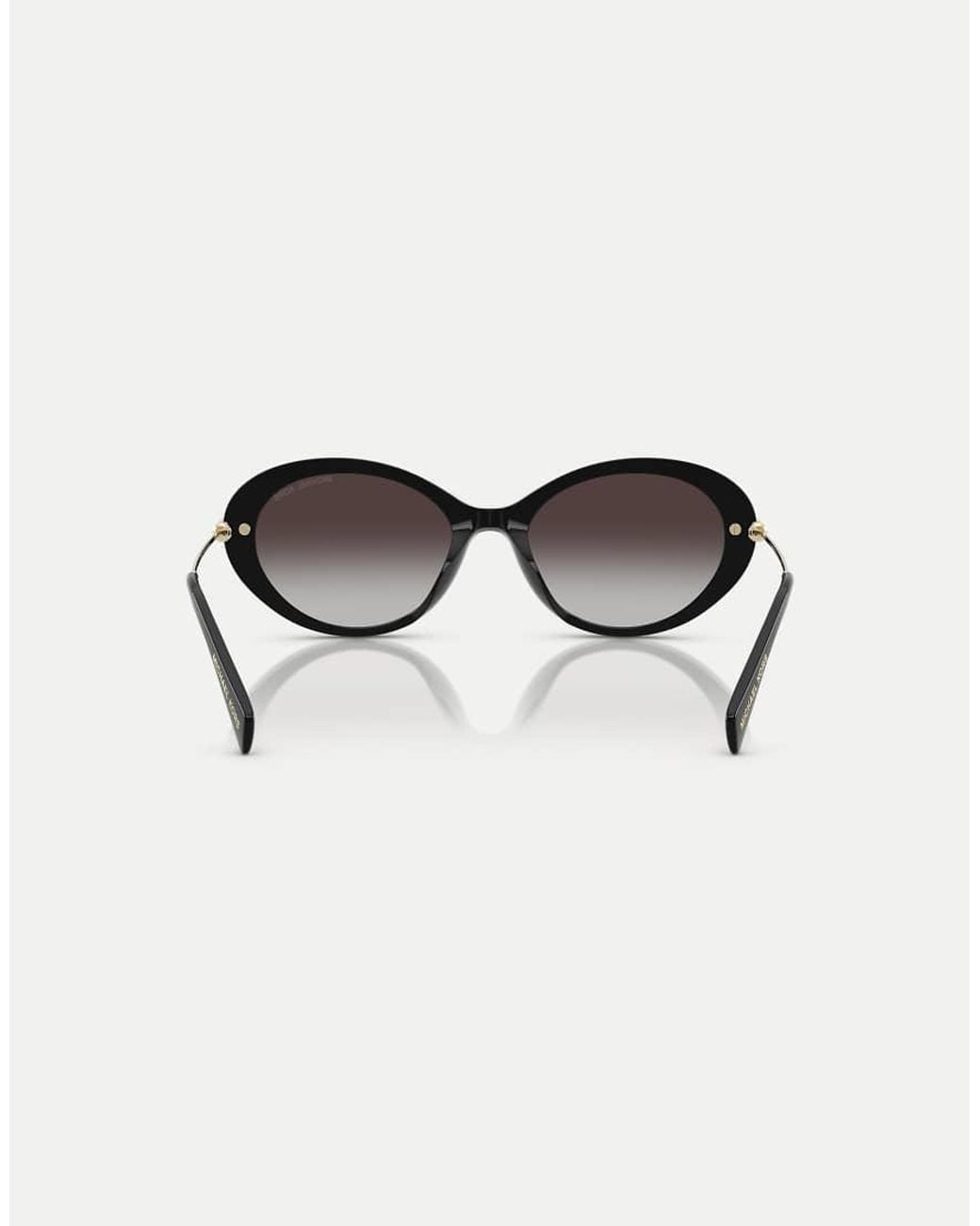 Michael Kors Black Rockaway Oval Sunglasses With Lens