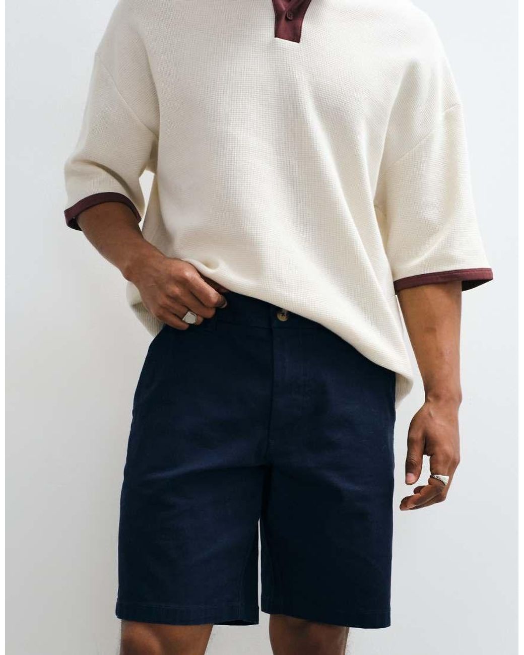 ASOS White Slim Fit Chino Shorts for men