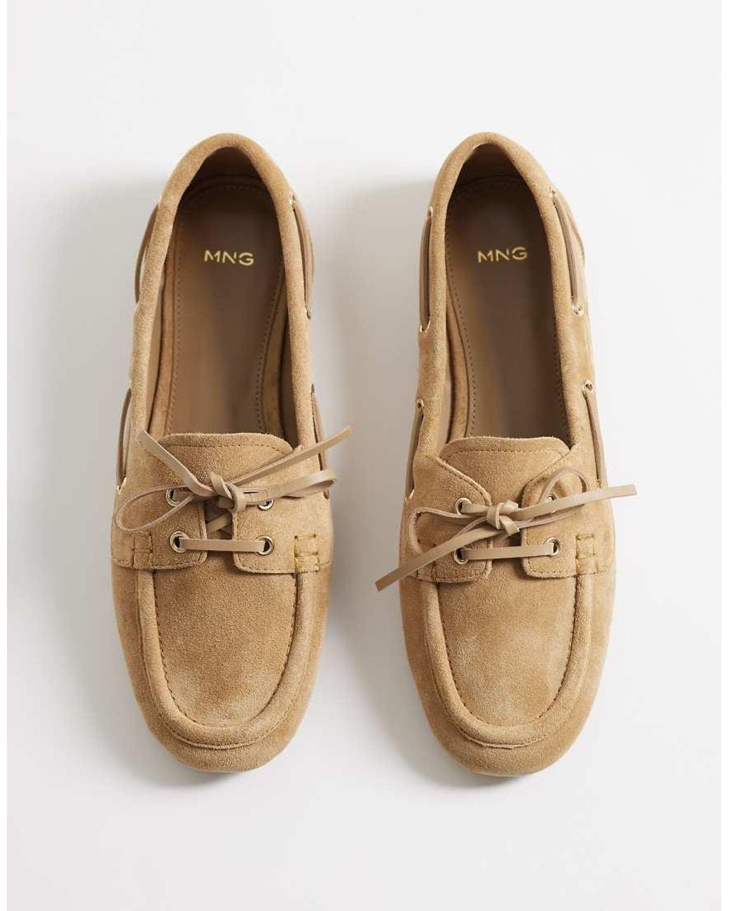 Mango White 100% Suede Leather Boat Shoe