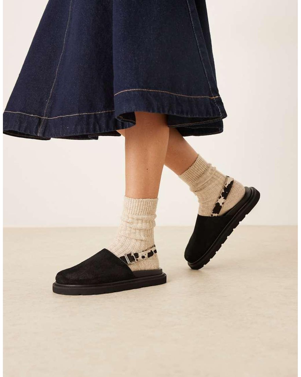 Walk London Blue Holly Backstrap Mule