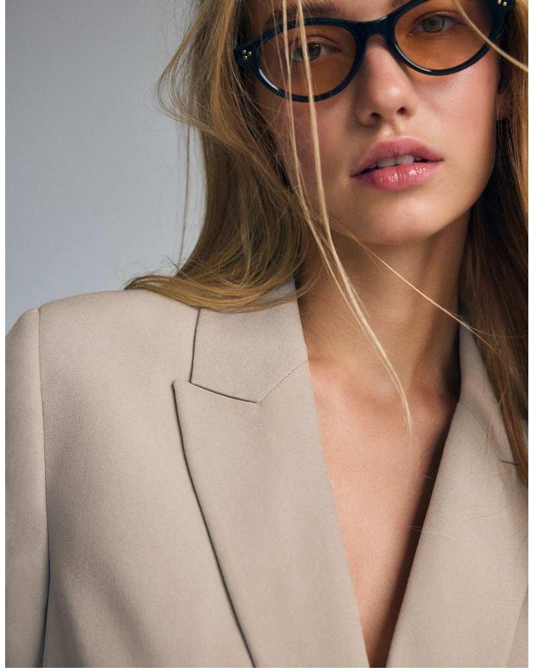 Stradivarius Blue Straight Buttoned Blazer