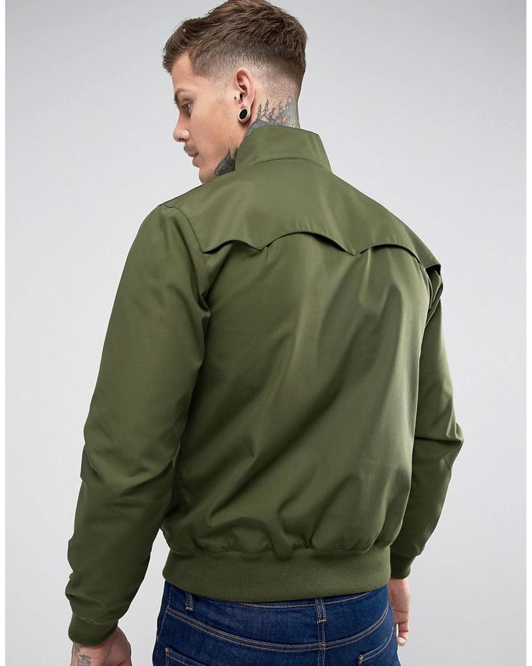Fred Perry Reissues Harrington Jacket In Olive in Green for Men | Lyst