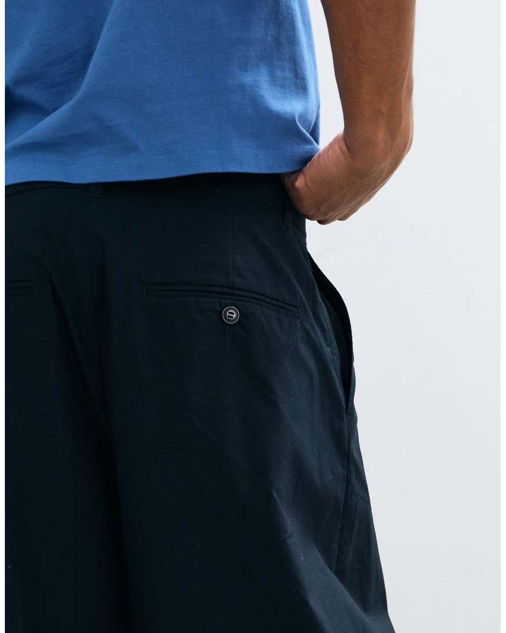 Weekday Blue Barrel Leg Chino Pants for men