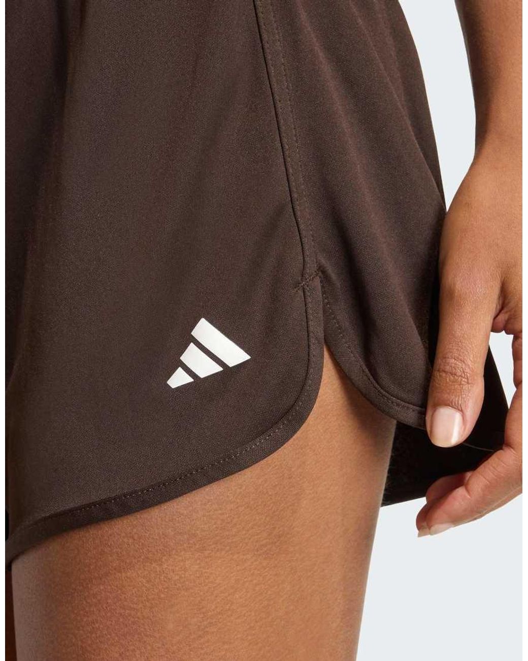 Adidas Originals Brown Pacer Essentials Knit High-Rise Shorts