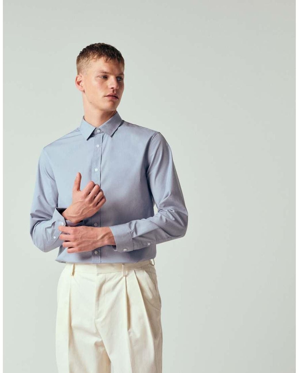 ASOS Blue Regular Fit Smart Poplin Shirt for men