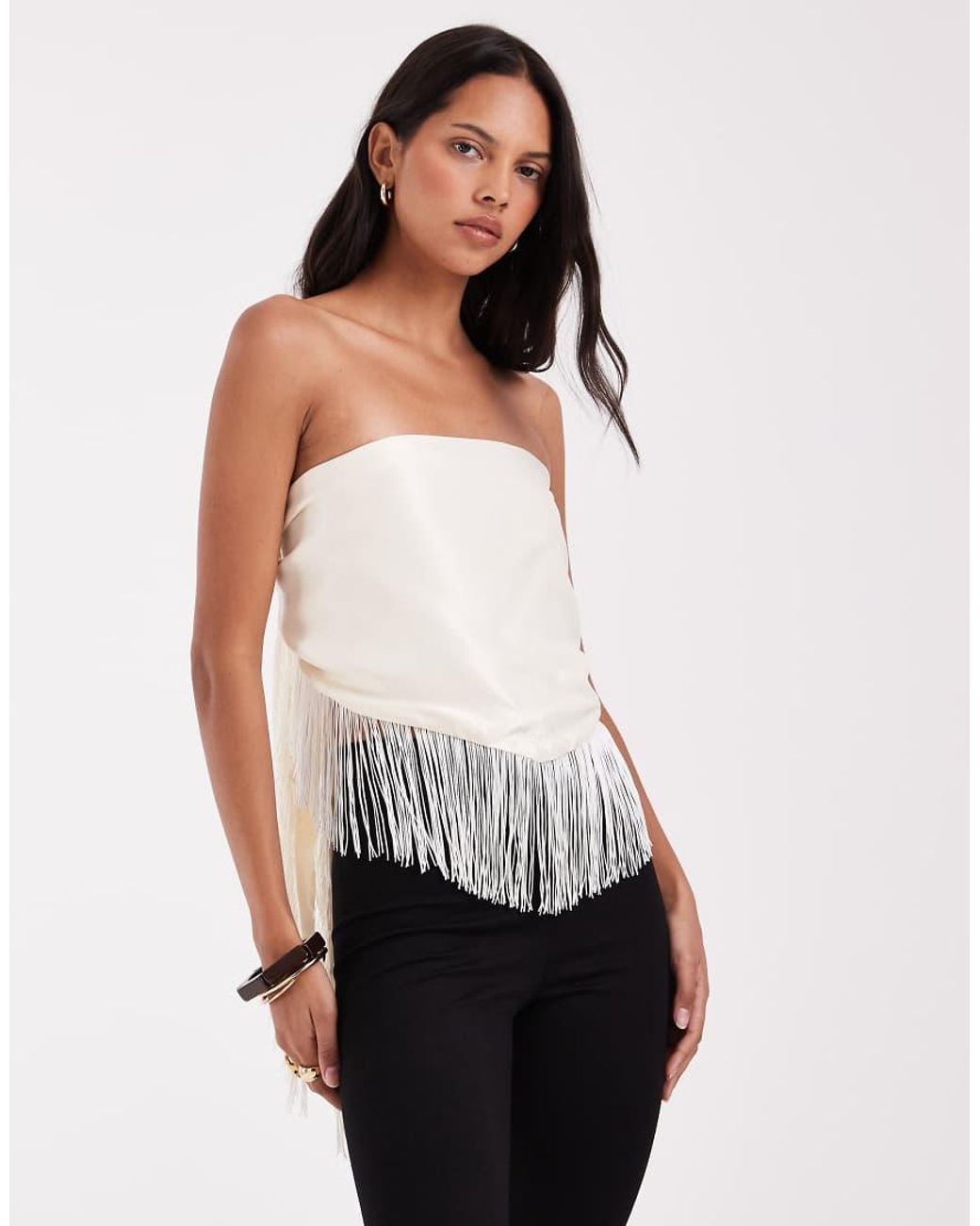 ASOS Black Satin Multiway Scarf Top